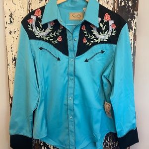 NWT Scully women’s turquoise work shirt. Size XL.